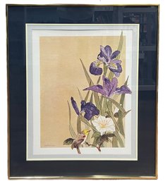 Beautifully Framed Floral Watercolor Signed Painting