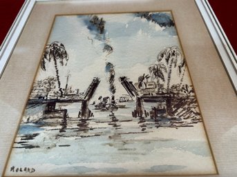 Original 1947 Roland Water Color Signed For The Collector
