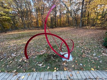 Outdoor Red Sculpture SIGNED By Esley