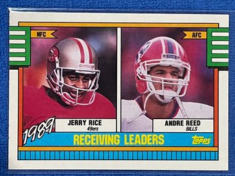 1990 Topps Jerry Rice Andre Reed Receiving Leaders Card #431