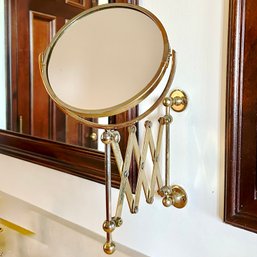 A Wall-mounted Retractable Cosmetic Mirror - Polished Nickel -  Primary Bath A