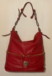 Dooney & Bourke Red Leather Hobo Handbag