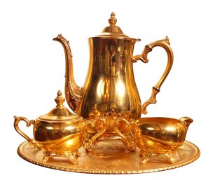 International Silver Company Tea Set 24 KT Gold Plated -4pc