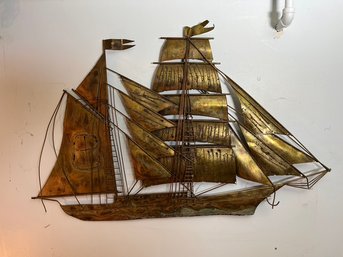 Copper Art Work Of A Sailing Ship