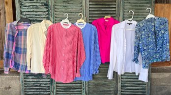 7 Button Downs, Saks Fifth Avenue, Ann Taylor, Lafayette, Sizes Small And Medium