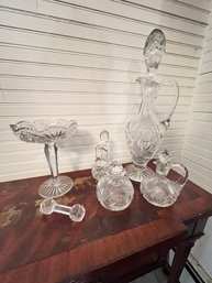 SIX Piece Wheel Cut CrystaL LOT