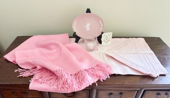 Pinckilicious Collection Of Decor And Fashion Including Pashmina, Wedgwood And Irish Linen