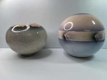 Judith Styles And Celadon Crackle Vases