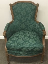 Antique French Leaf Design, Decorative Wing Chair,