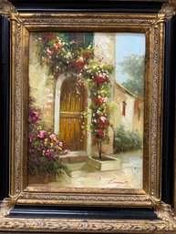 Signed Oil On Canvas Depicting An Entryway