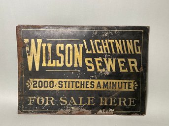 Vintage Wilson Lightning Sewer Sign