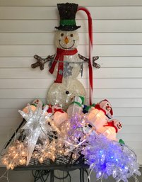 Spectacular Light Up Snowman And Snowflake Decor