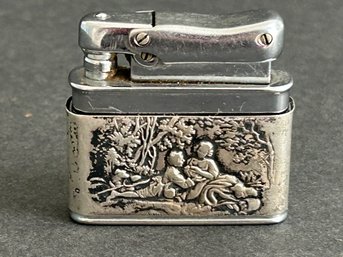 Vintage Marked 925 Sterling Ibelo Monopol Repousse Sleeve Lighter Untested 1.75' X 1.50 '