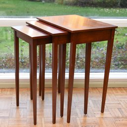 Vintage Set Of (3) Mahohgany Wood Nesting Tables