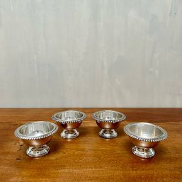 A Set Of 4 Sterling Silver  Pedestal Salt Cellars