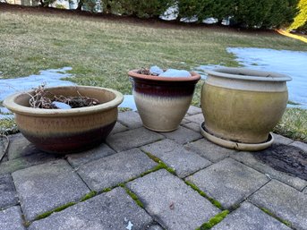 Three Ceramic Planters