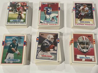 1989 Topps Football Card Lot.  Over 2000 Extremely Clean Cards.  All The Greats And Rookies And Traded Cards