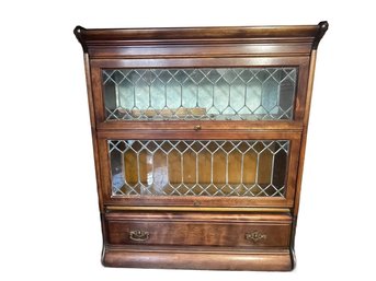 Barrister Bookcase  Two Section  Leaded Glass