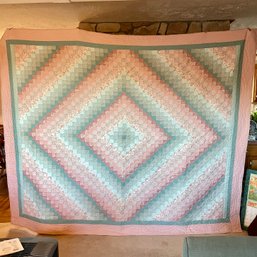 Beautiful Handmade Quilt In Pastel Colors