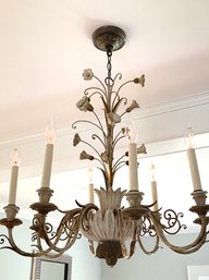 Antique Italian Chandelier With Gilt & Vine Detail