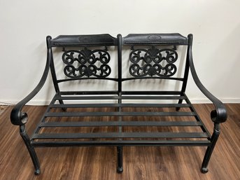 Outdoor Black Aluminum Two Seat Patio Chair