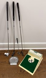 4 Putters (various Styles) With (2) Practice Putting Tools Including Masters