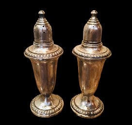 W Pair Of EMPIRE Weighted Sterling Silver Salt And Pepper Shakers