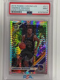 2019 Panini Chronicles Andrew Wiggins Lucky Envelopes Card #511    PSA 9    Numbered 8/8   VERY RARE CARD