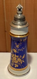 Fantastic Burgwindheim, Ofr. TK Cobalt Blue & Gold Leaf Beer Stein