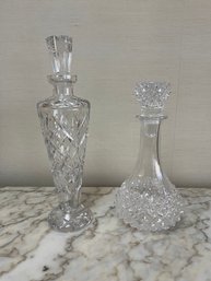 2 Crystal Decanters With Original Stoppers