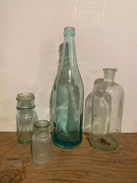 Antique Light Blue Glass Bottle Lot