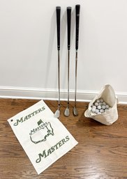 (3) Wedges With Bag Of Golf Balls With Official Masters Towel