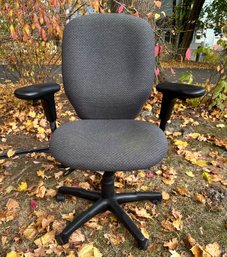 Upholstered Swivel Office Chair With Adjustable Arms