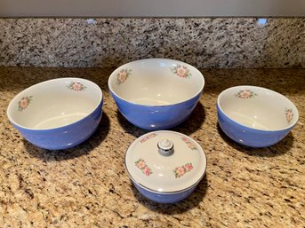 Vintage Hall's Cornflower Blue Nesting Bowls