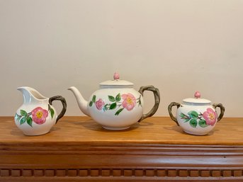 Franciscan Desert Rose Teapot, Sugar & Creamer