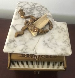 Marble & Brass Piano Music Box, La Vie En Rose.