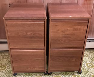 PR. 2 Drawer File Cabinets On Casters, Wheels