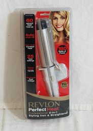 Revlon Perfect Heat 2 In 1 Styling Iron / Straightening Iron (New In Box)