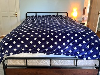 Queen Size Metal And Wood Bed  (Mattress And Boxspring Not Included)
