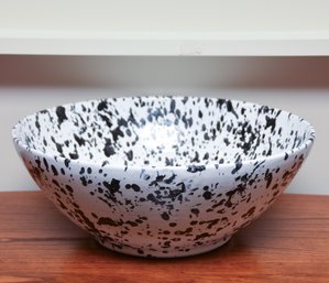 Large Grot Taglie Italian Ceramic Graphic Black And White Bowl