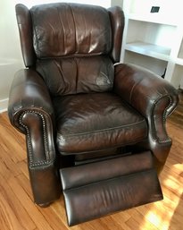 BERNDHART Leather Recliner With Nail Head Trim