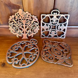 Lot Of Four Trivets Pampered Chef And Other Faux Copper