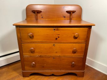 A Vintage Three Drawer Pine Dresser