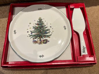 Nikko Cake Plate And Knife