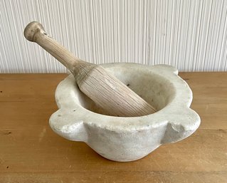 Large Vintage Marble Mortar And Pestle