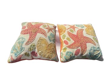 Storehouse Brand Colorful Seashore Themed Pillows