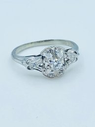 Elegant 18k White Gold & Diamond Engagement Ring