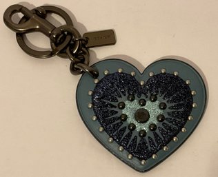 Coach Heart Keychain Studded & Sequin