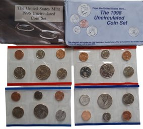 1996-1998 Uncirculated Coin Sets U.S Mint   P&D Mint Marks