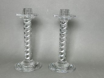 Tiffany & Co Swirl Crystal Candlesticks